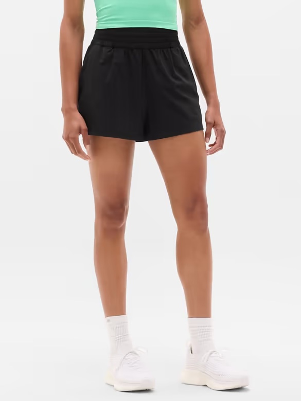 Athleta Weekender High Rise 3" Run Short athletic short activewear size XS black